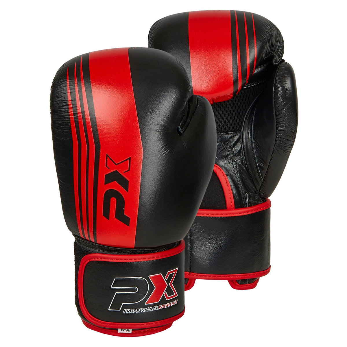 PX Leder-Boxhandschuhe Schwarz/Rot