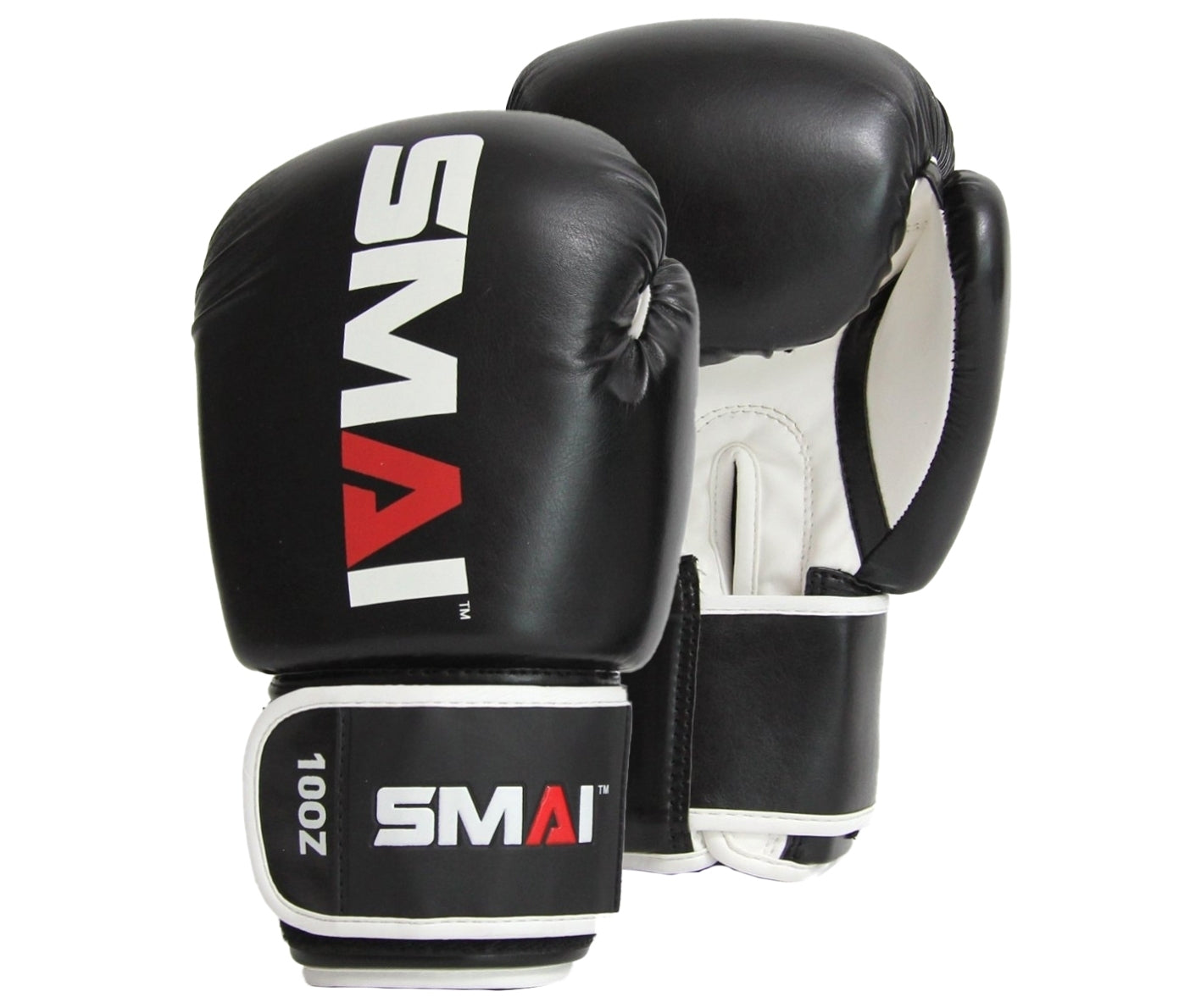 SMAI PU Boxhandschuhe, schwarz-weiß, 10oz