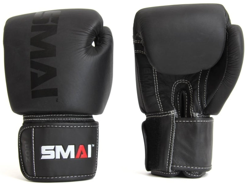 SMAI Elite P85 Boxhandschuhe, Leder, schwarz 16oz