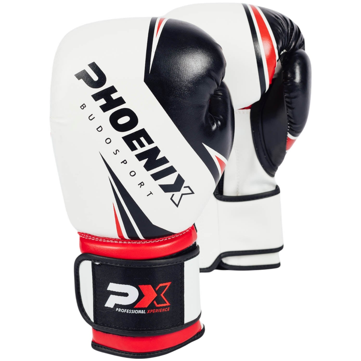 PX Boxhandschuhe, Kunstleder, weiß-schwarz-rot, 12oz