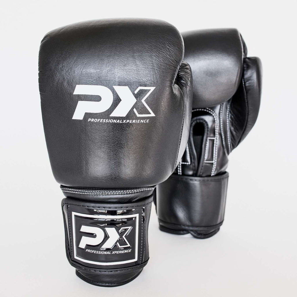 PX Boxhandschuhe, Leder, schwarz, 16oz