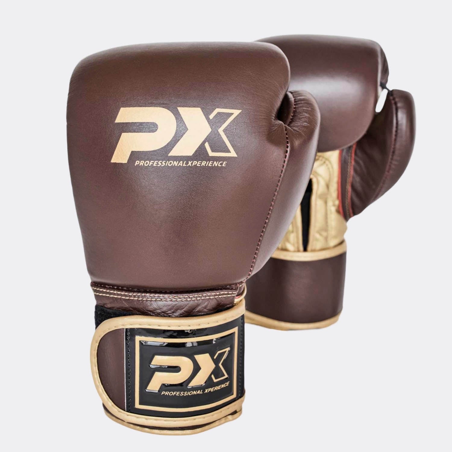 PX Boxhandschuhe, Leder, braun-gold 10oz