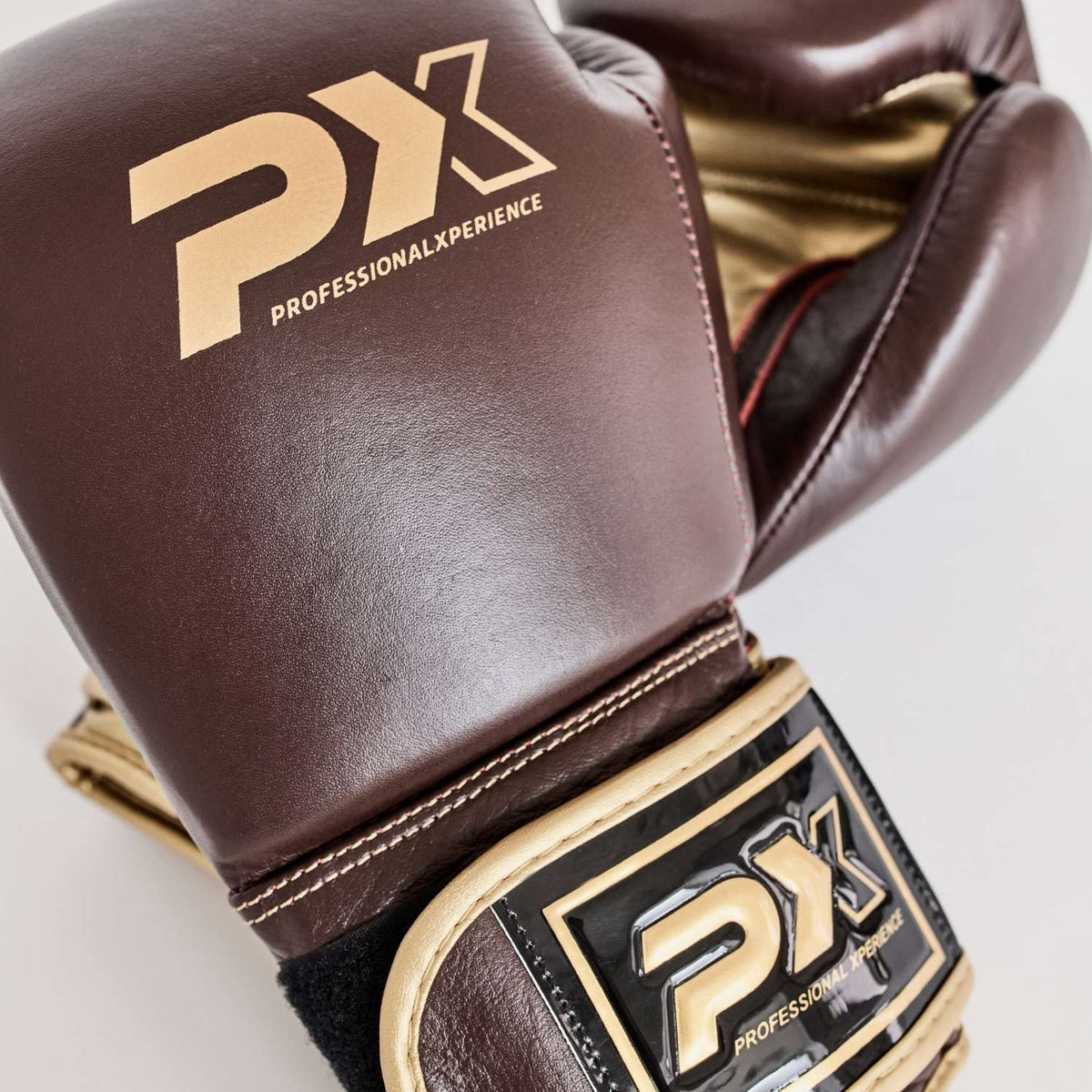 PX Boxhandschuhe, Leder, braun-gold 14oz