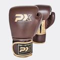 PX Boxhandschuhe, Leder, braun-gold 16oz