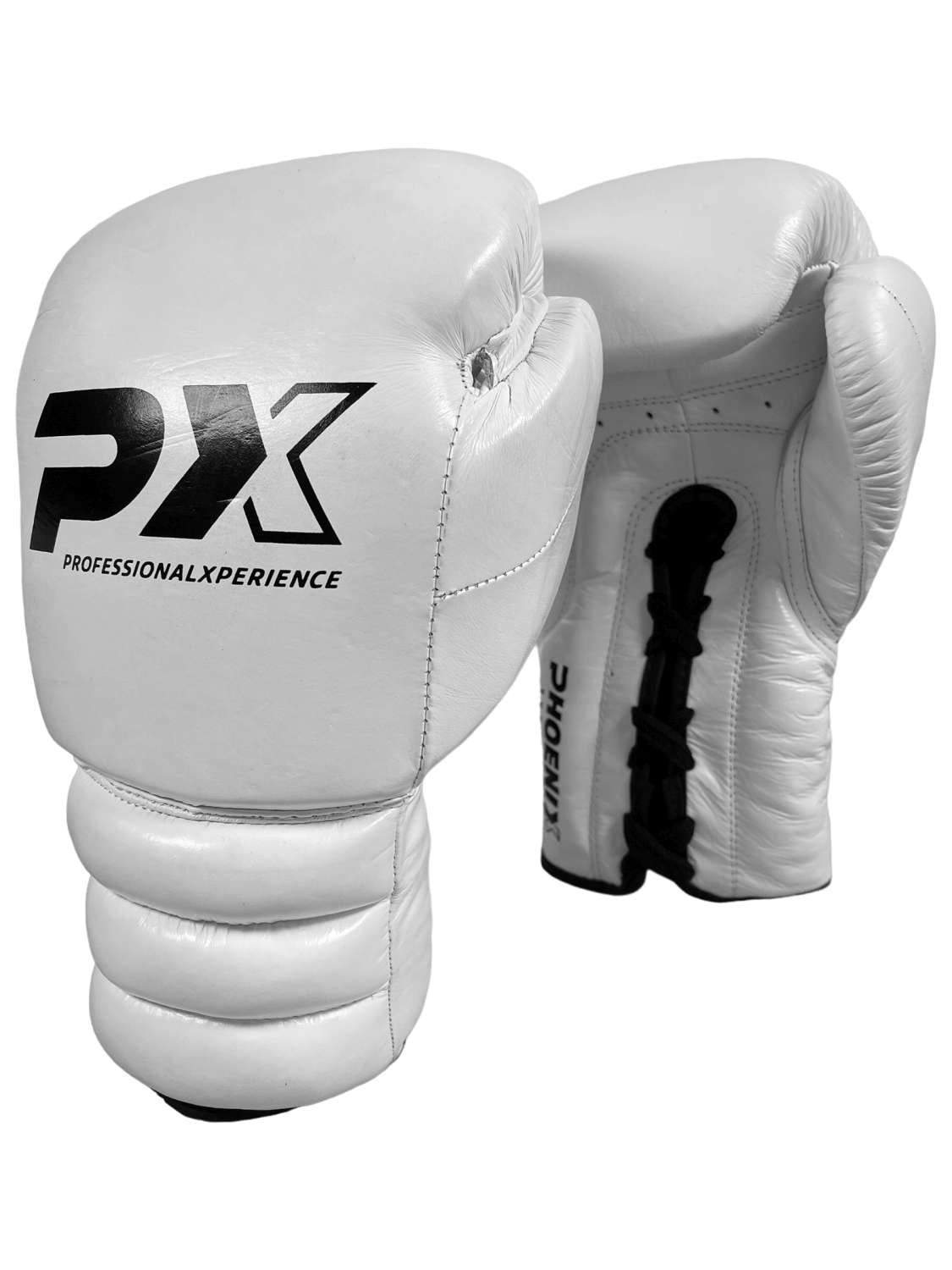 PX Wettkampf Boxhandschuhe Leder weiß 10oz