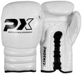 PX Wettkampf Boxhandschuhe Leder weiß 16oz