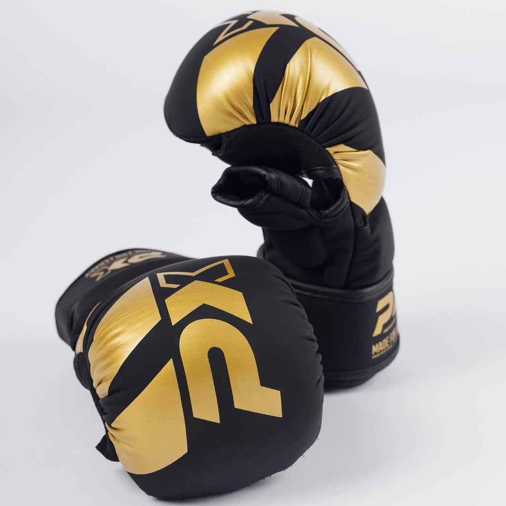 PX MMA Handschutz Kunstleder, schwarz-gold, L/XL