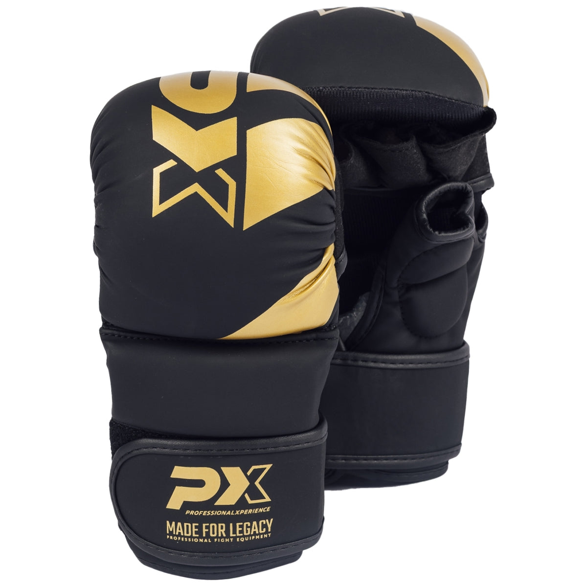 PX MMA Handschutz Kunstleder, schwarz-gold, S/M