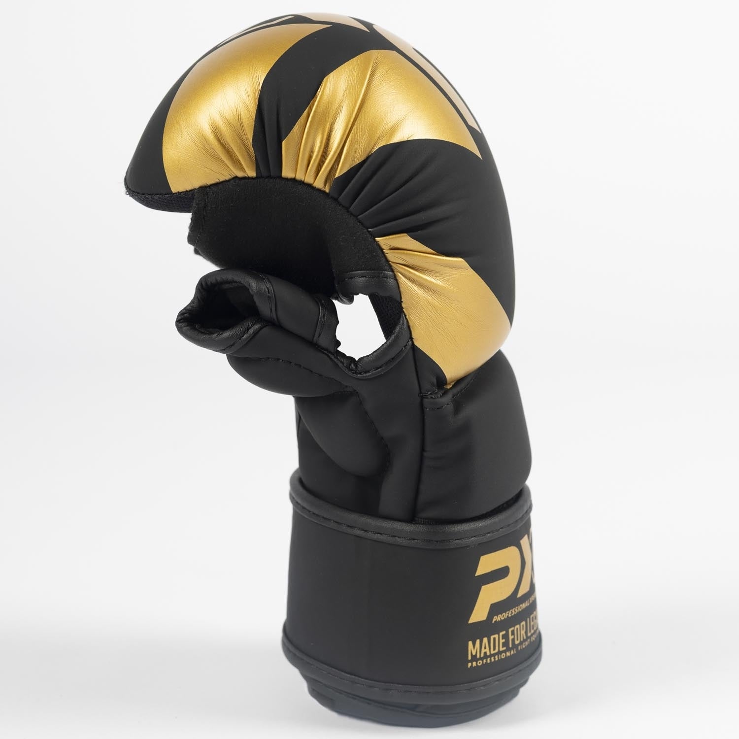 PX MMA Handschutz Kunstleder, schwarz-gold, S/M