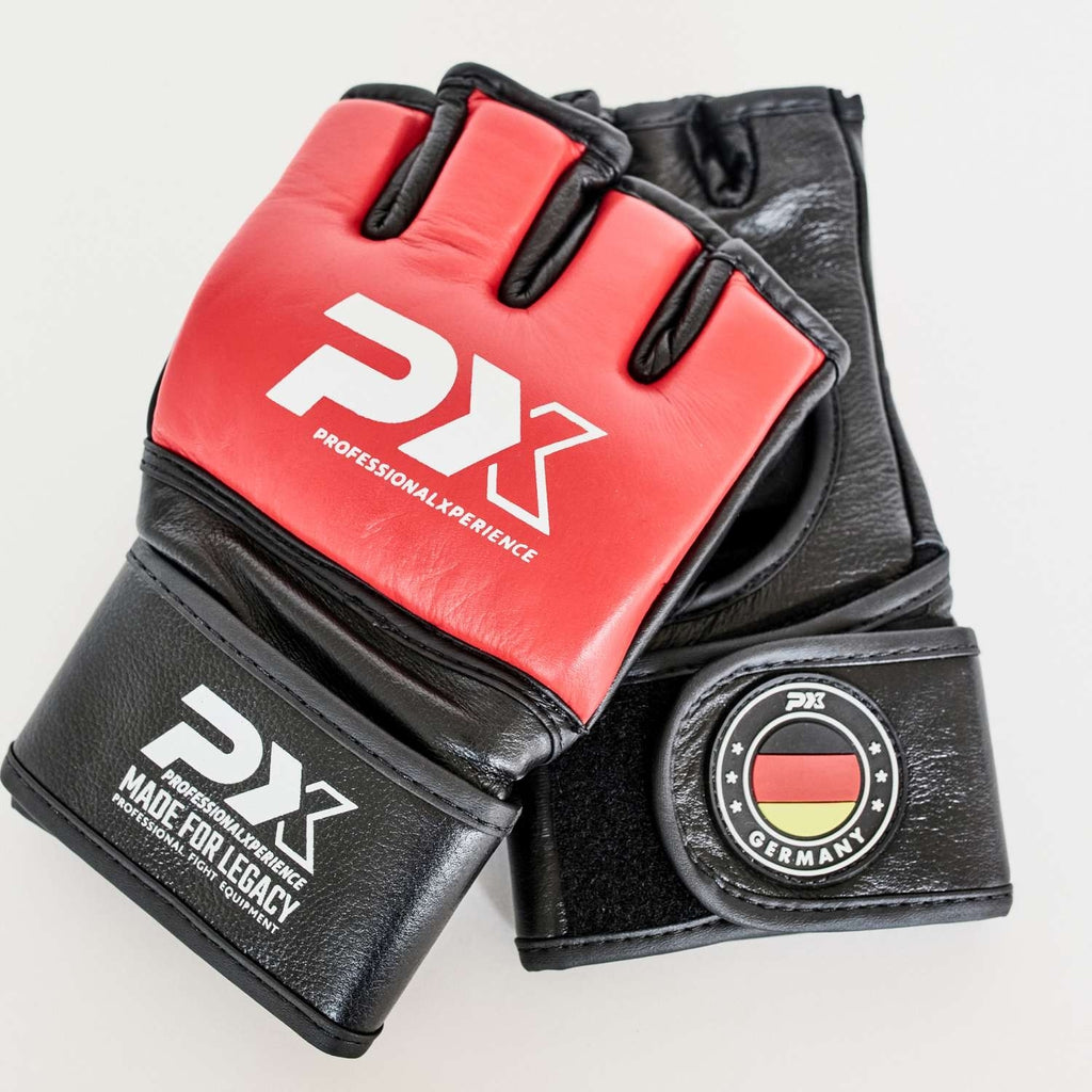 PX MMA-Handschutz Leder schwarz-rot L