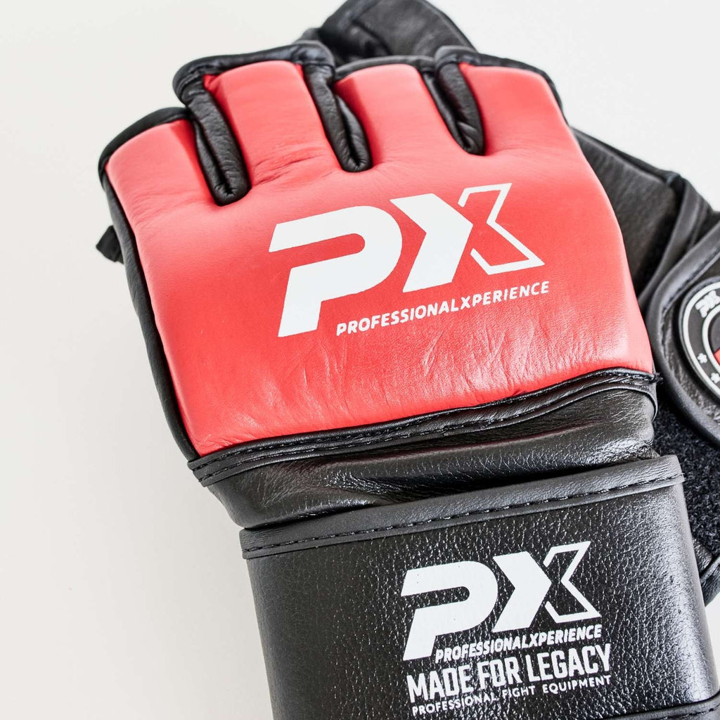 PX MMA-Handschutz Leder schwarz-rot XL