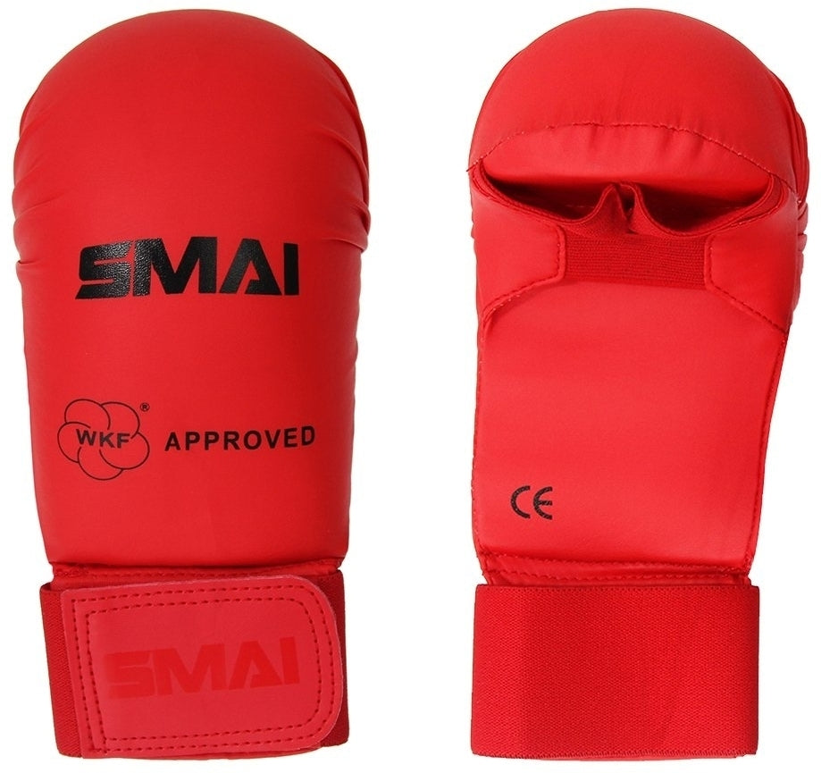 SMAI WKF- Kar-Handschutz o. Daumen rot Gr. M