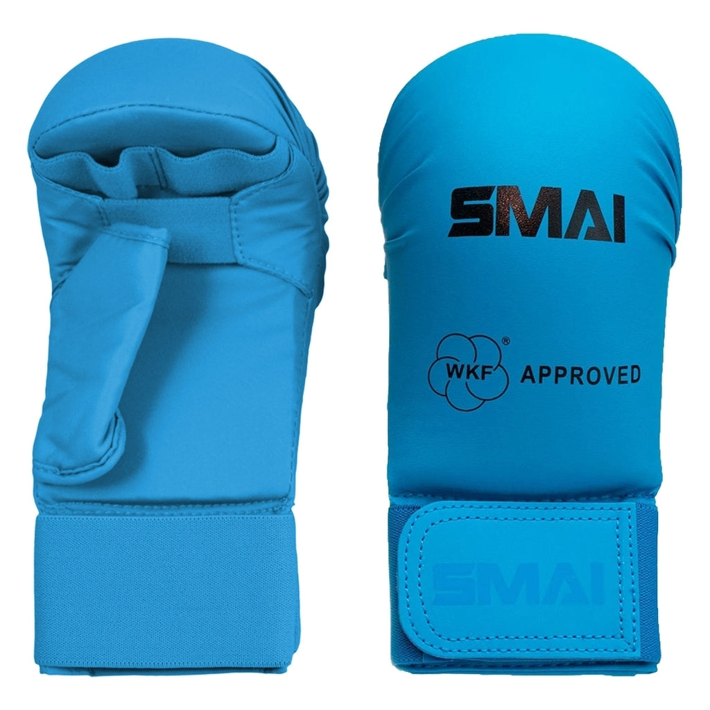 SMAI WKF- Kar-Handschutz m.Daumen blau Gr. L