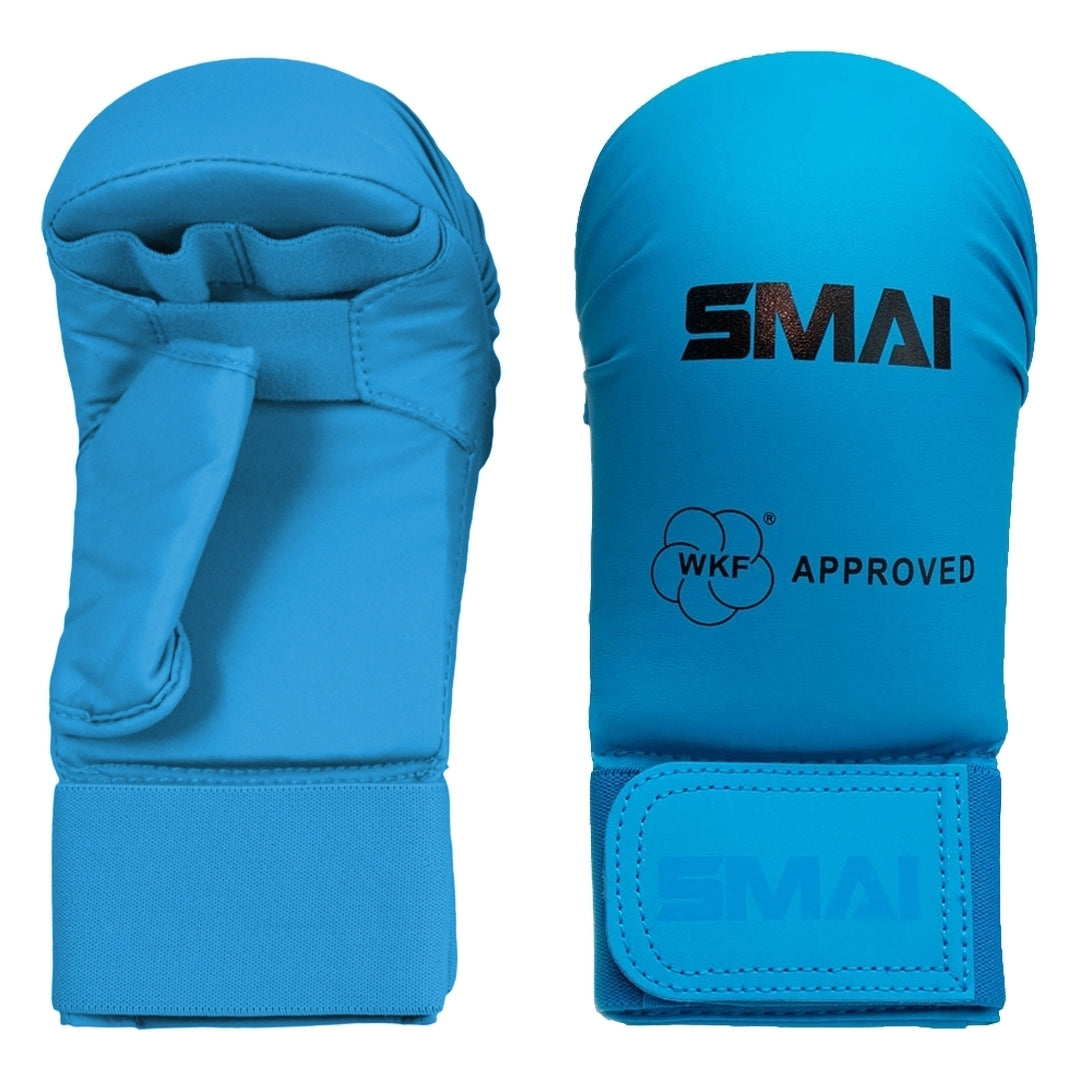 SMAI WKF- Kar-Handschutz m. Daumen blau Gr. M