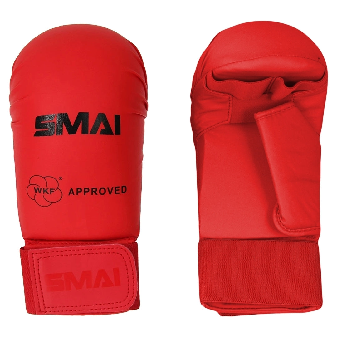 SMAI WKF- Kar-Handschutz m. Daumen rot Gr. M