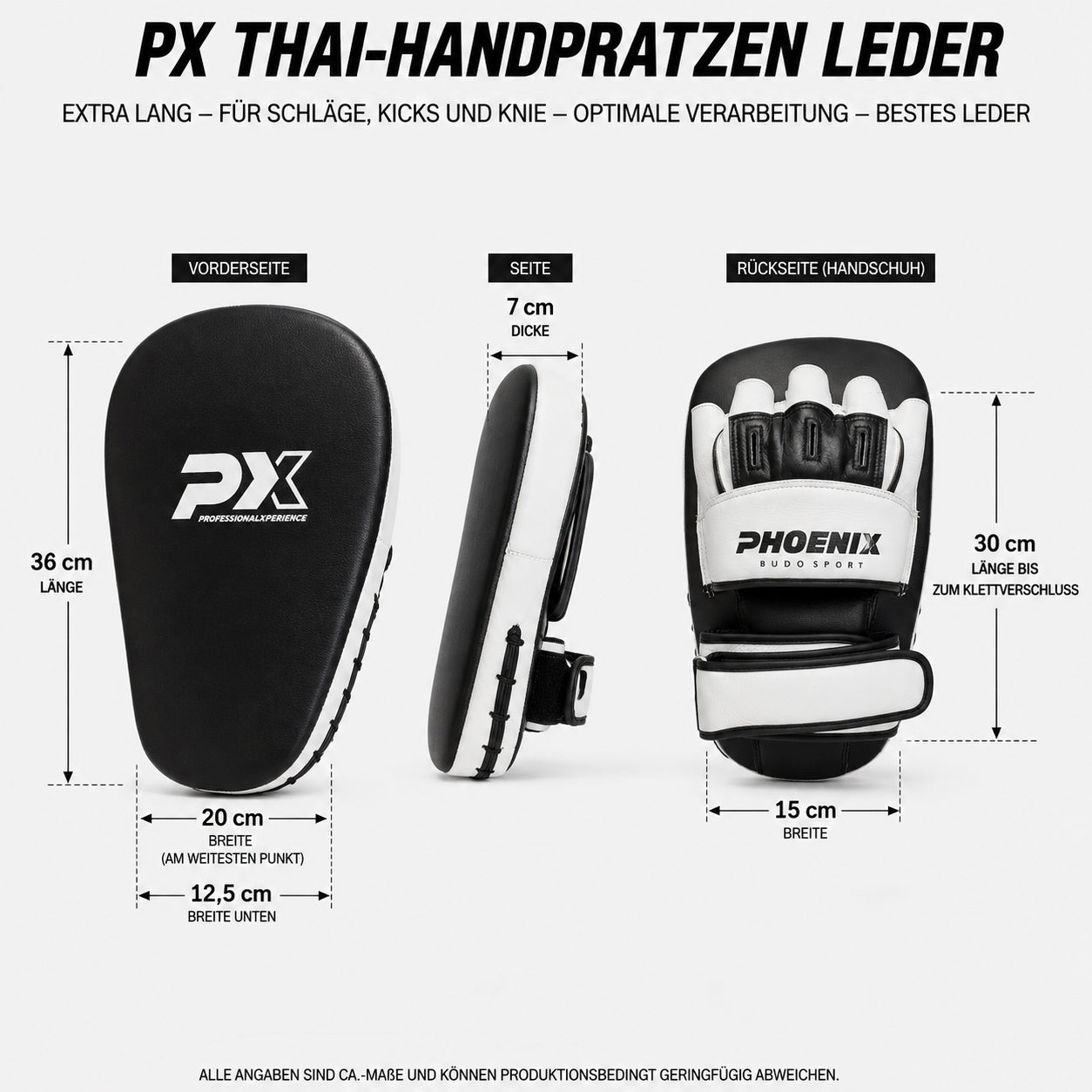 PX  Pratze, Leder, Paar, schwarz-weiß