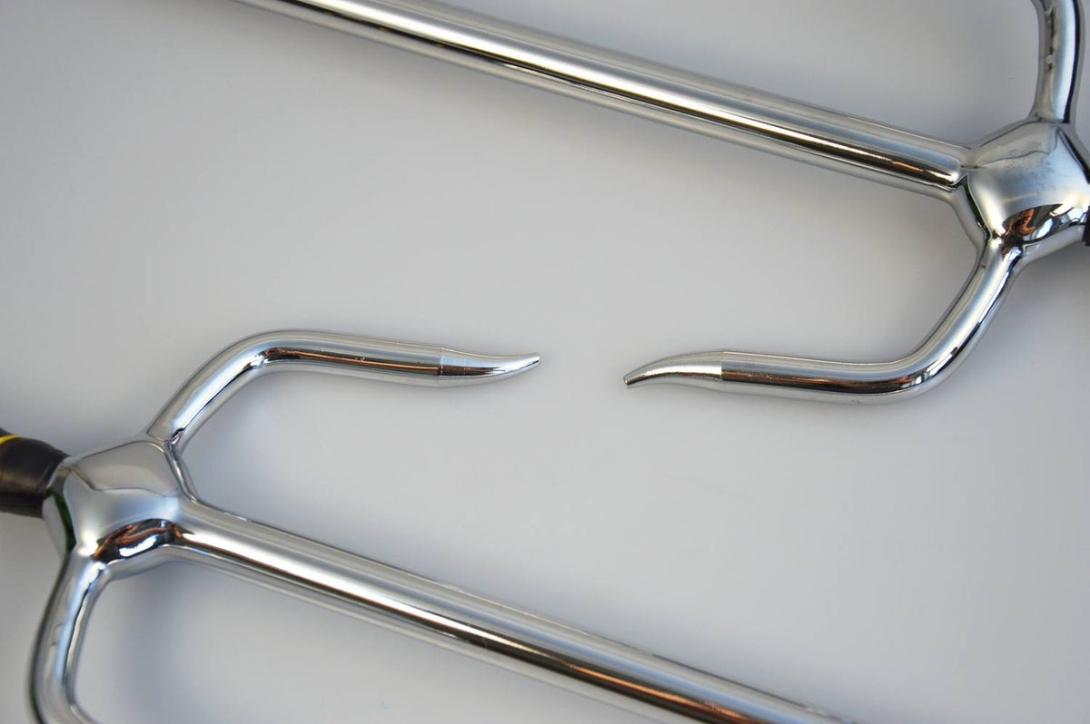 Paar Sai-Gabeln verchromt ca 48.5 cm