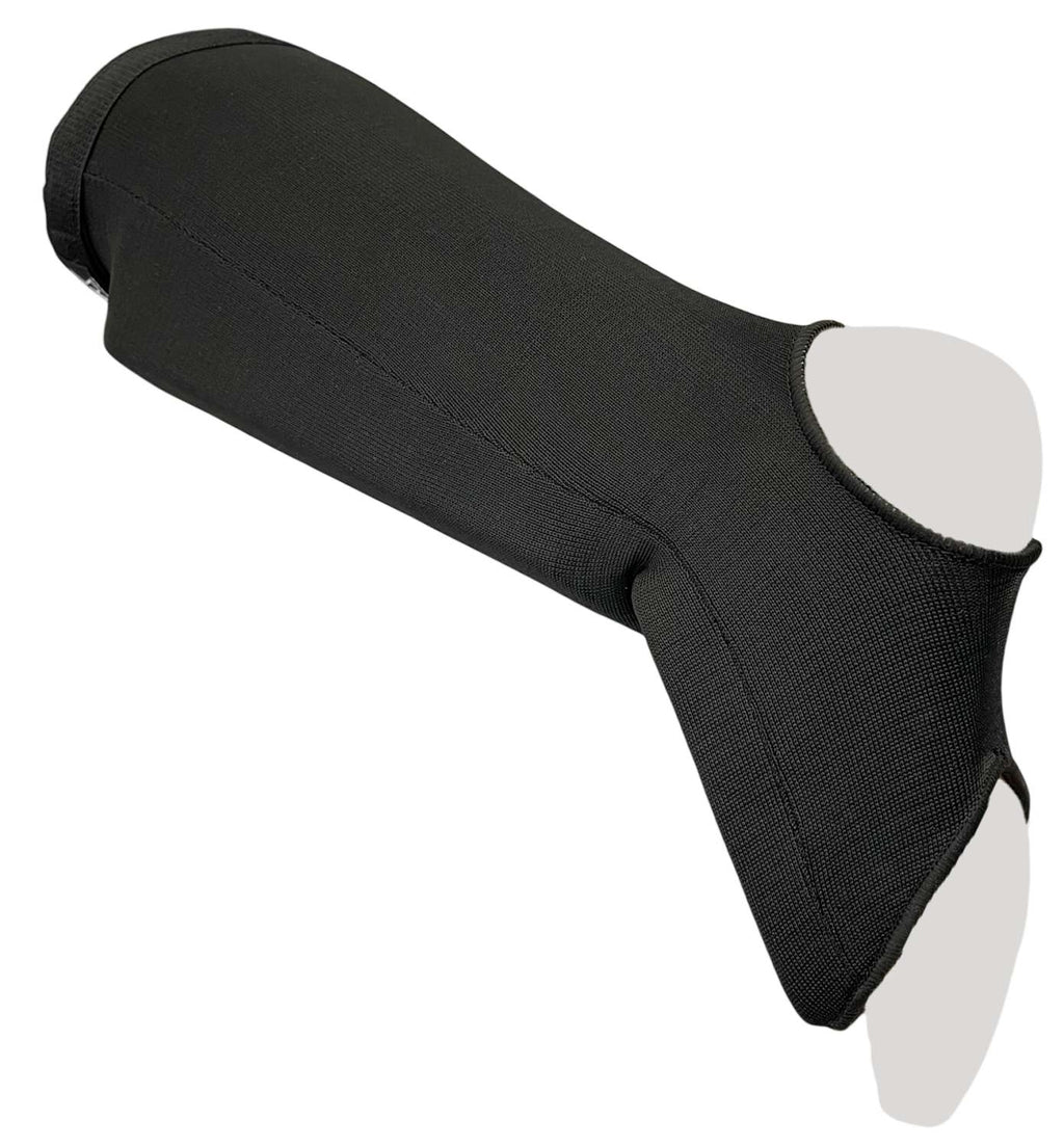 PX Schienbein-  Spannschoner mit Klett schwarz S