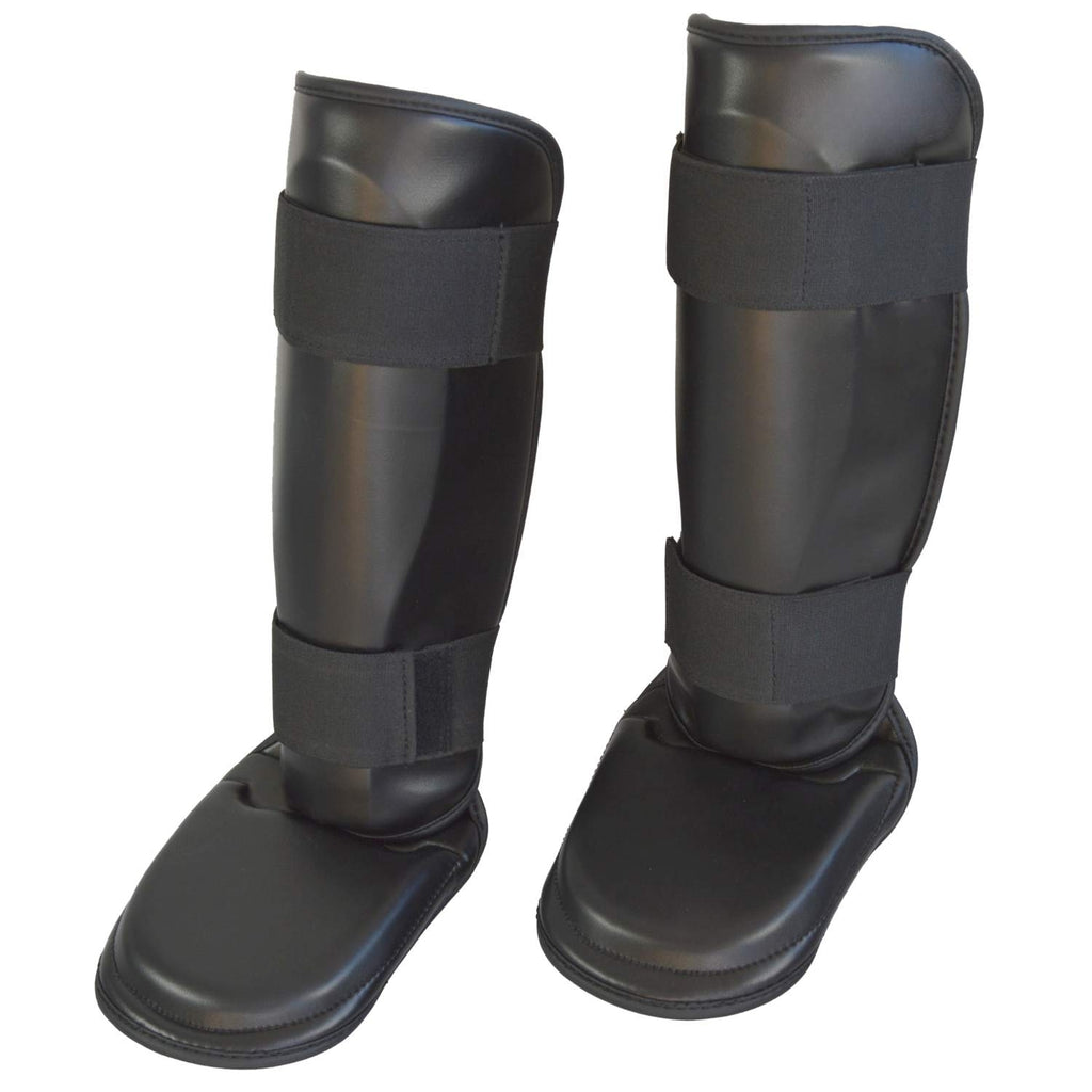 Schienbein- und Spannschutz PU schwarz Gr L