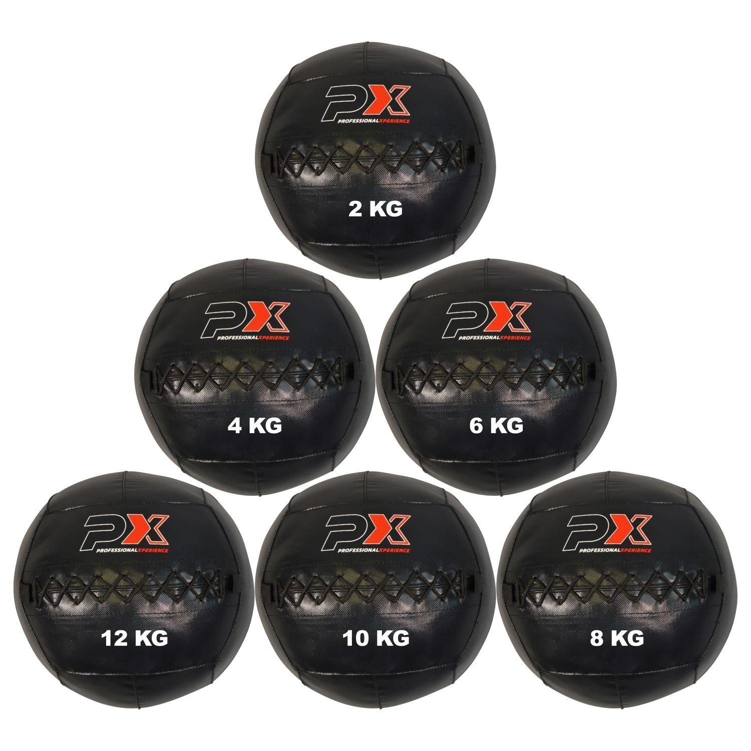 PX Wall Ball, Medizinball, PVC schwarz 10kg