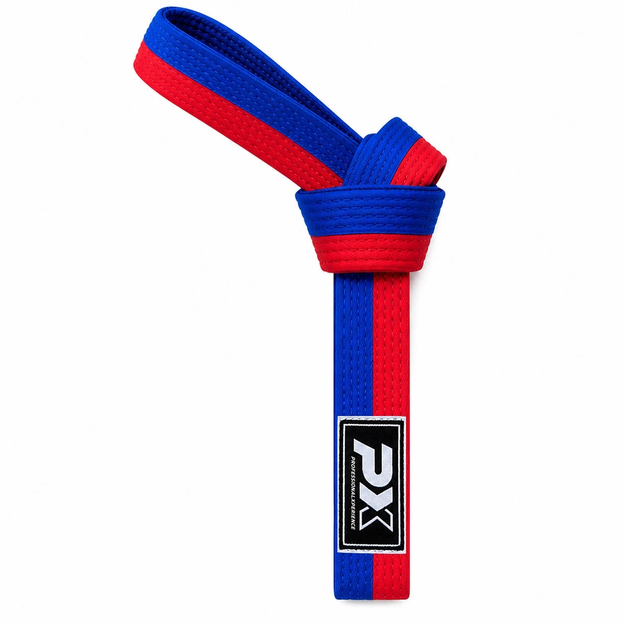Budogürtel blau-rot mittig geteilt 220cm