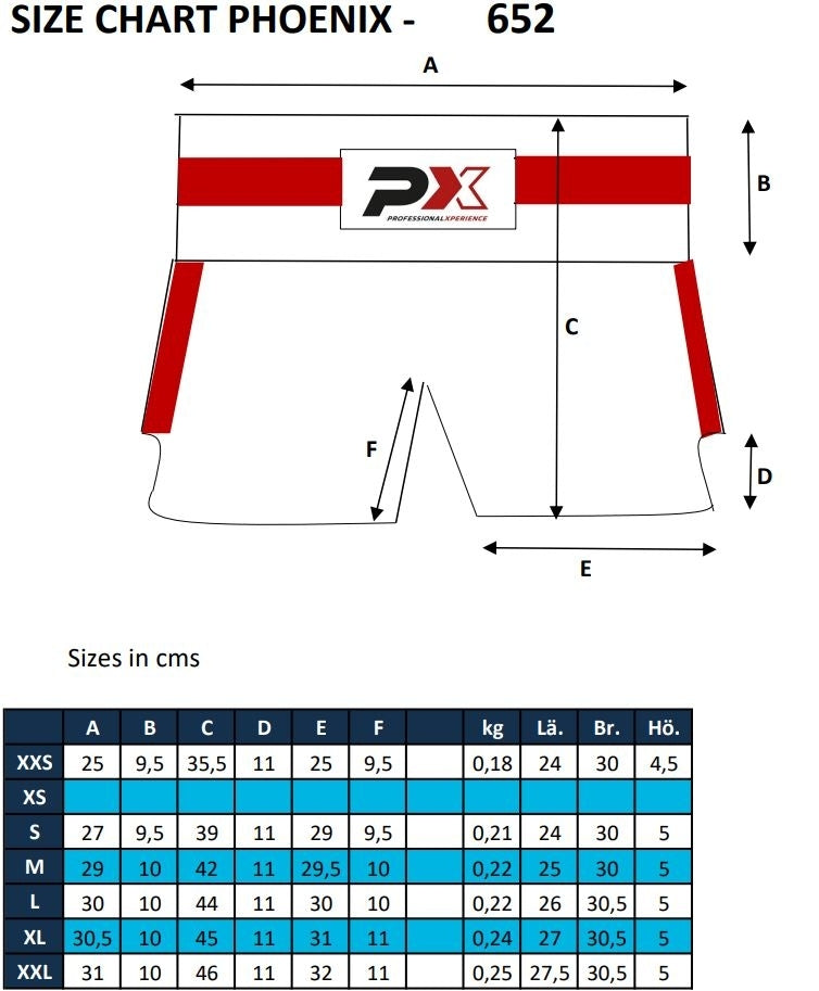PX Thai Shorts, "Contender" schw-rot L