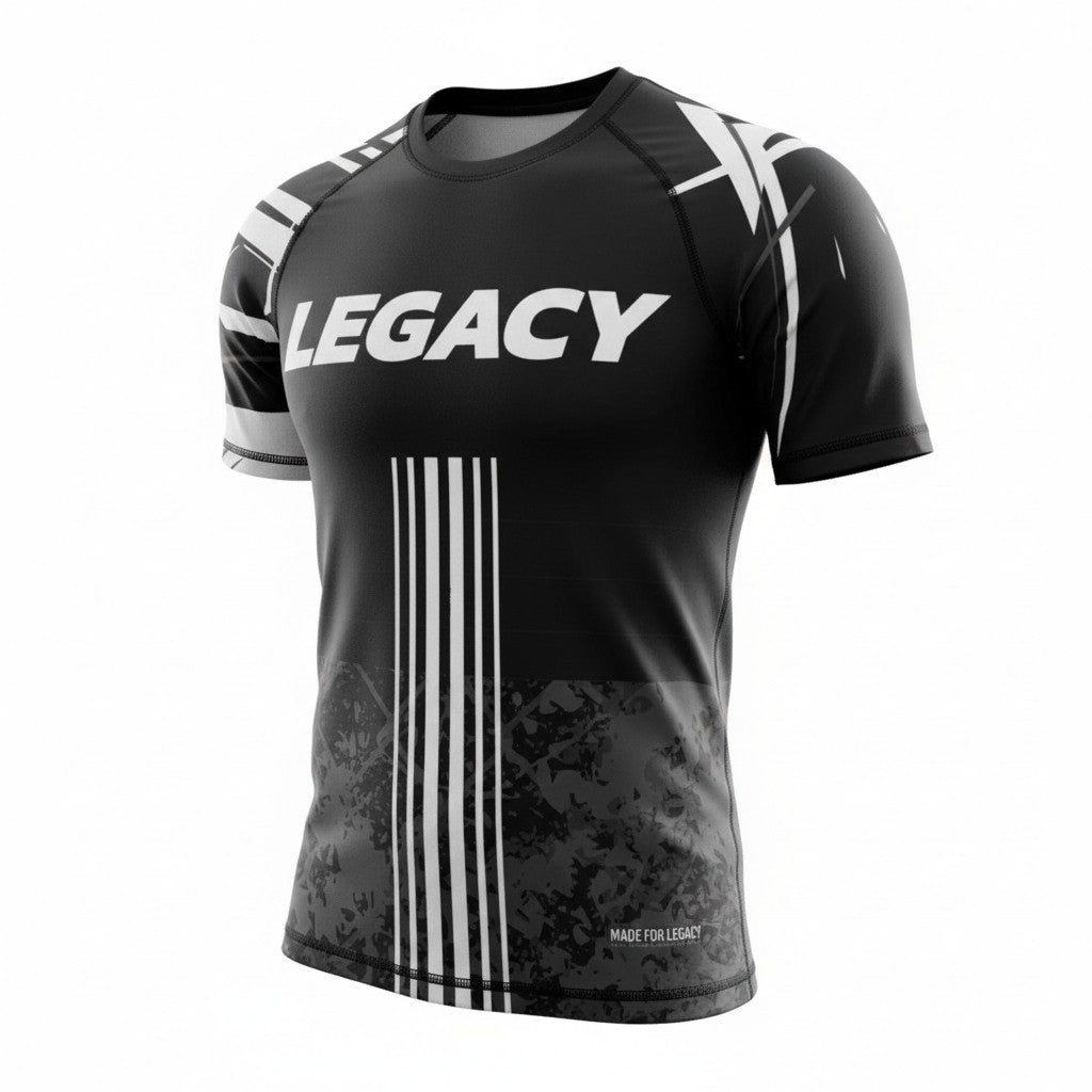 LEGACY X Rashguard kurzarm schwarz-grau XXL