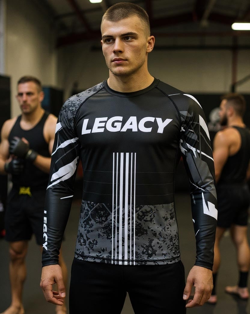 LEGACY X Rashguard langarm schwarz-grau M