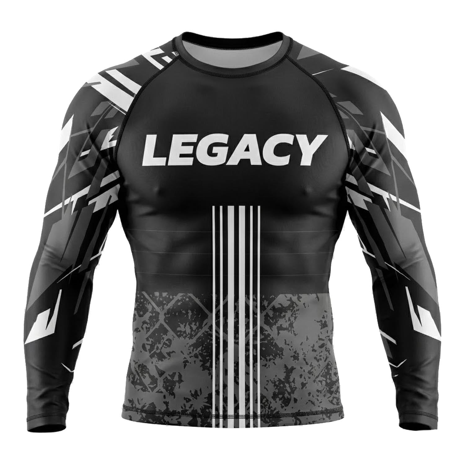 LEGACY X Rashguard langarm schwarz-grau XXL