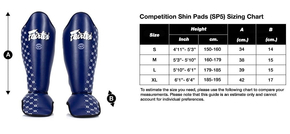 Fairtex SP5 Competition Schienbein-Spannschutz schwarz M