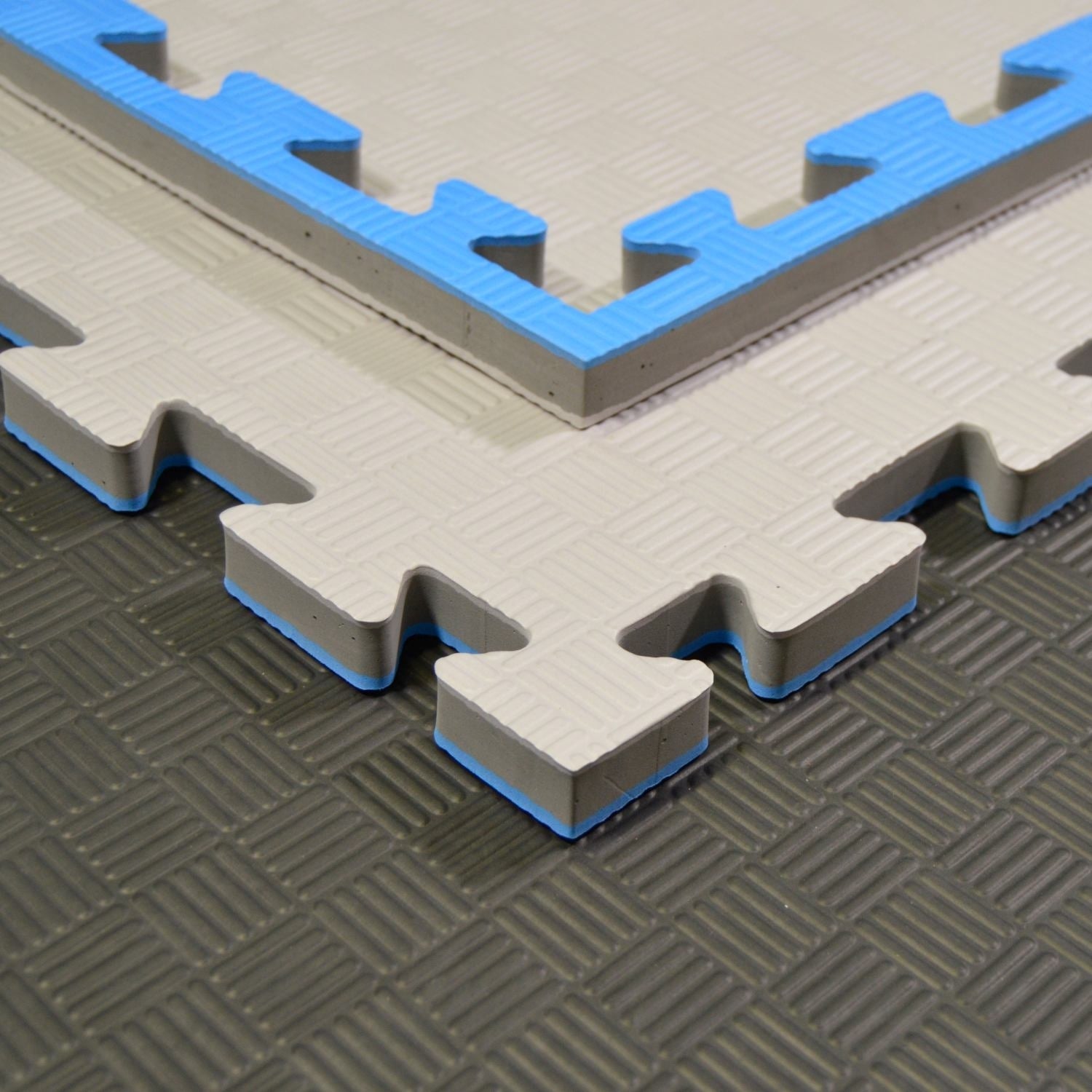 Kampfsportmatten grau/ blau 100x100x2cm