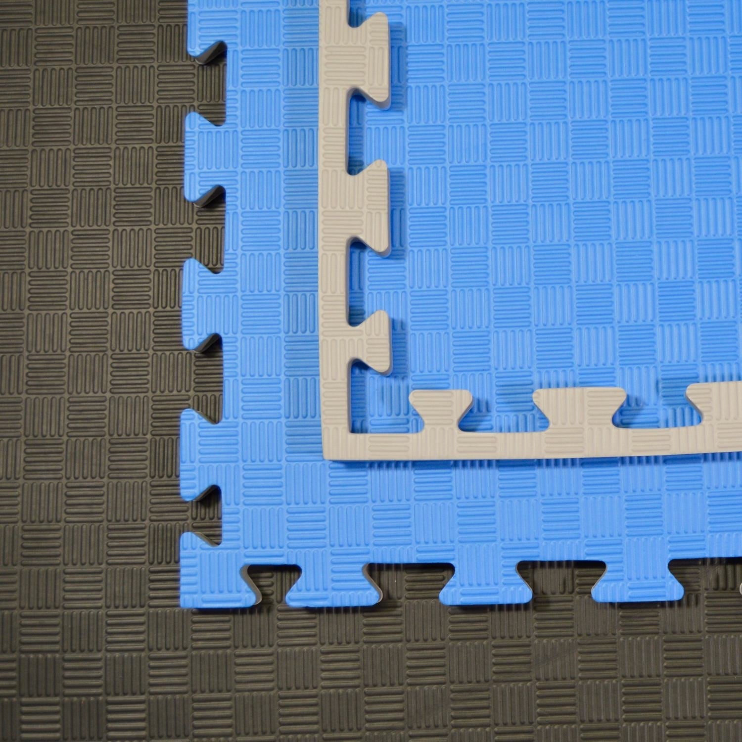 Kampfsportmatten grau/ blau 100x100x2cm