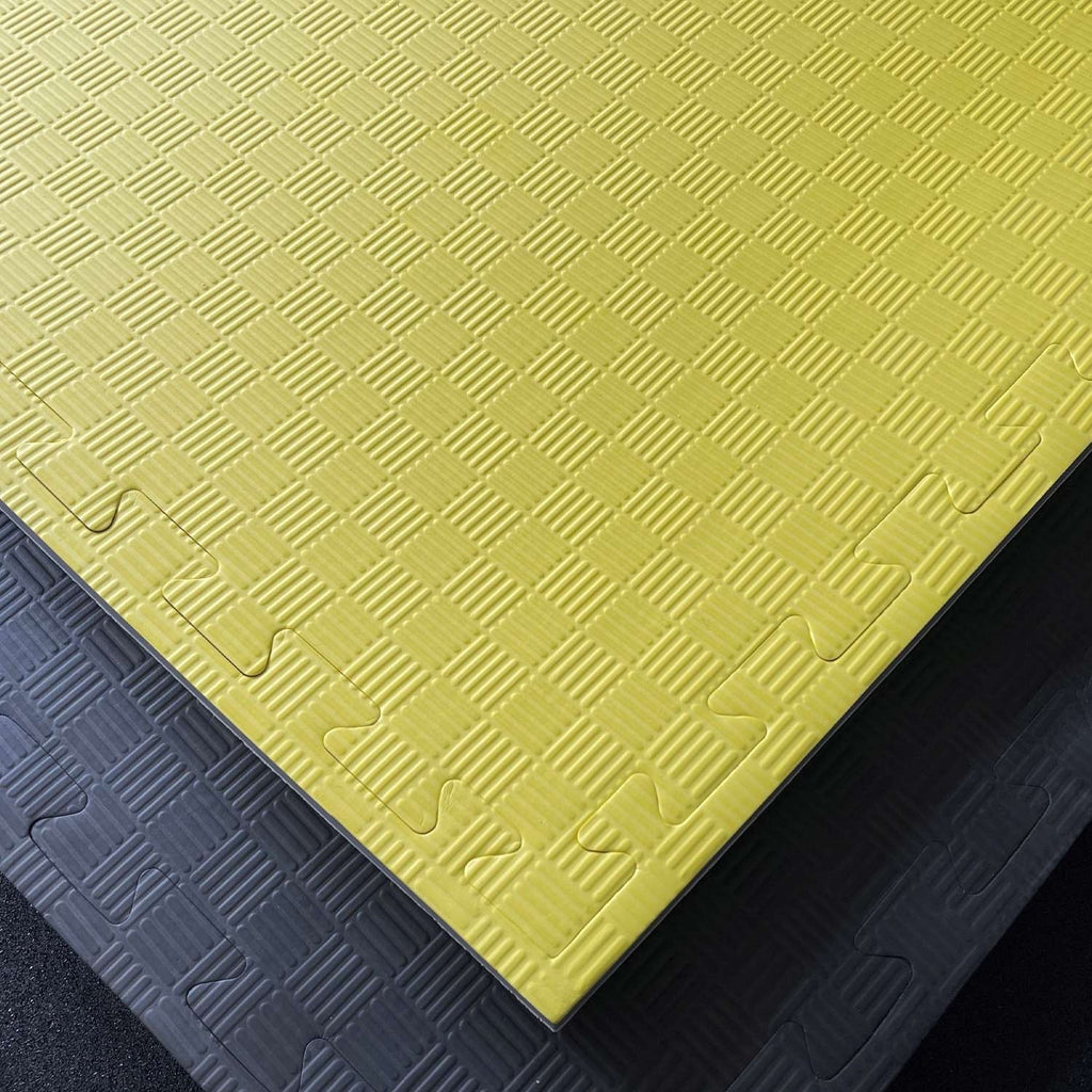 Kampfsportmatten weiß/ gelb 100x100x2cm