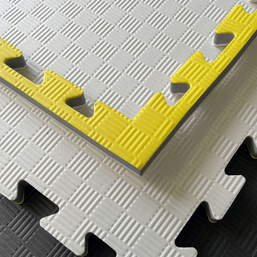 Kampfsportmatten weiß/ gelb 100x100x2cm